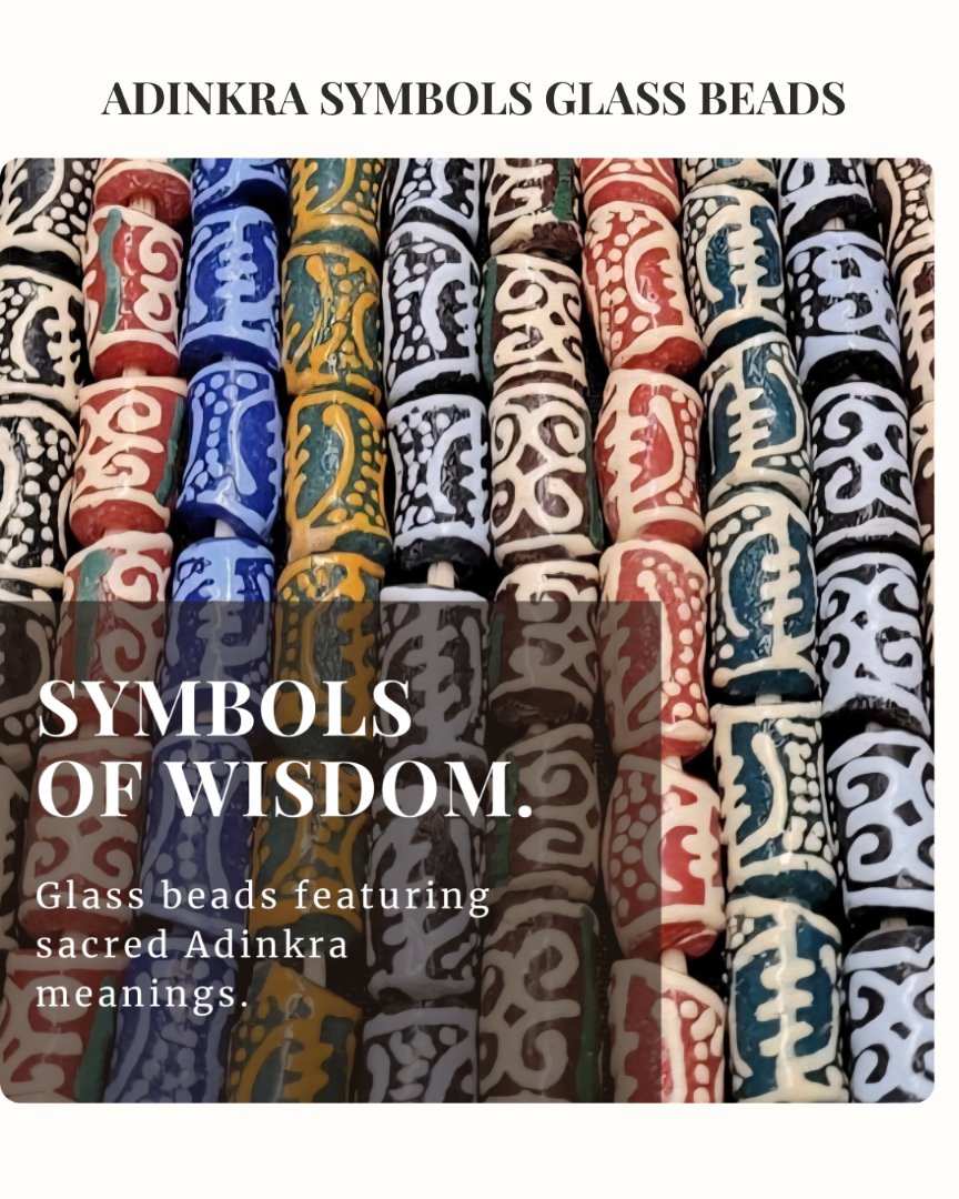Adinkra Glass Beads