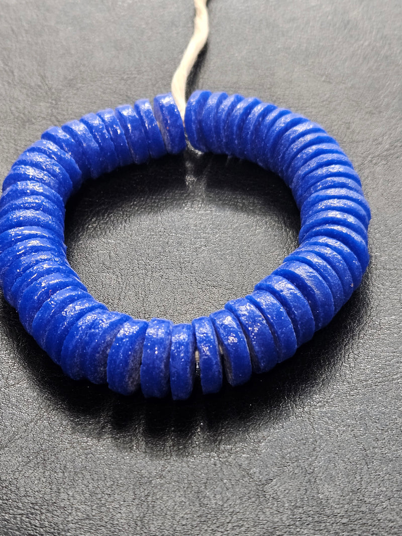 Crafting with Culture: 17mm Blue African Glass Spacer Beads