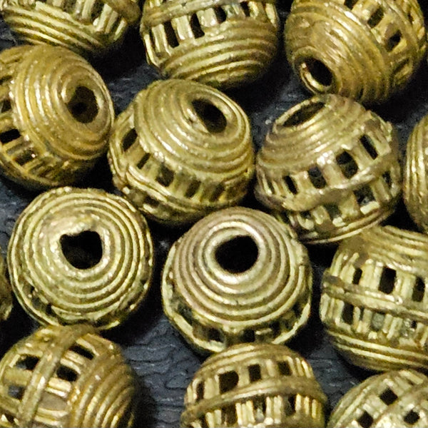 Exquisite African Brass Beads - 30 Handcrafted Round Pieces for $16
