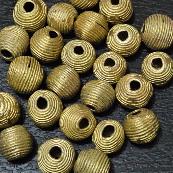 Exquisite African Brass Beads - 30 Handpicked Round Pieces for $16