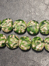 Crafting Consciousness: Flat Round African Glass Beads - 21-22mm × 22-23mm