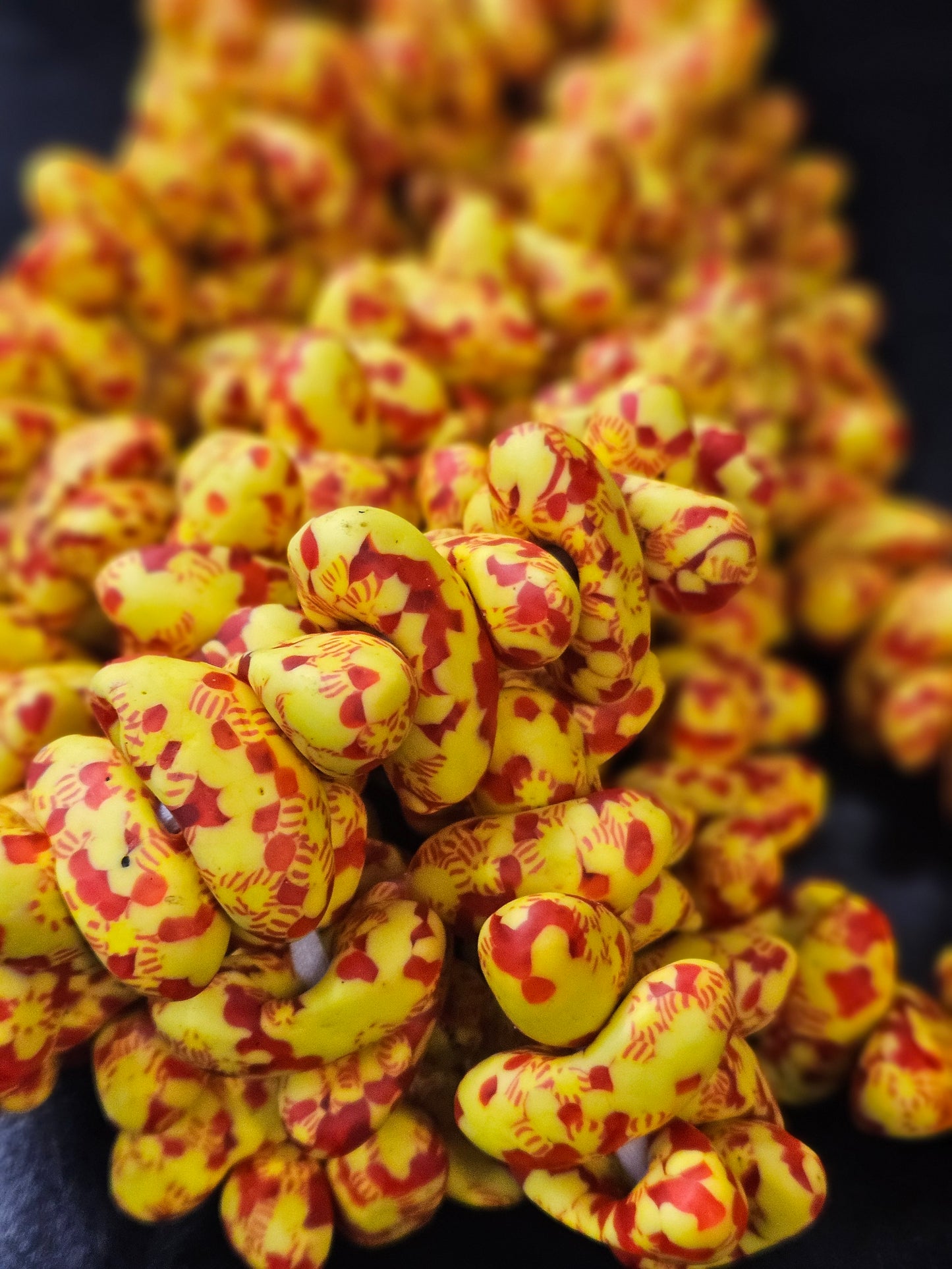 XLarge Canoe-Shaped African Recycled Glass Beads – #4612