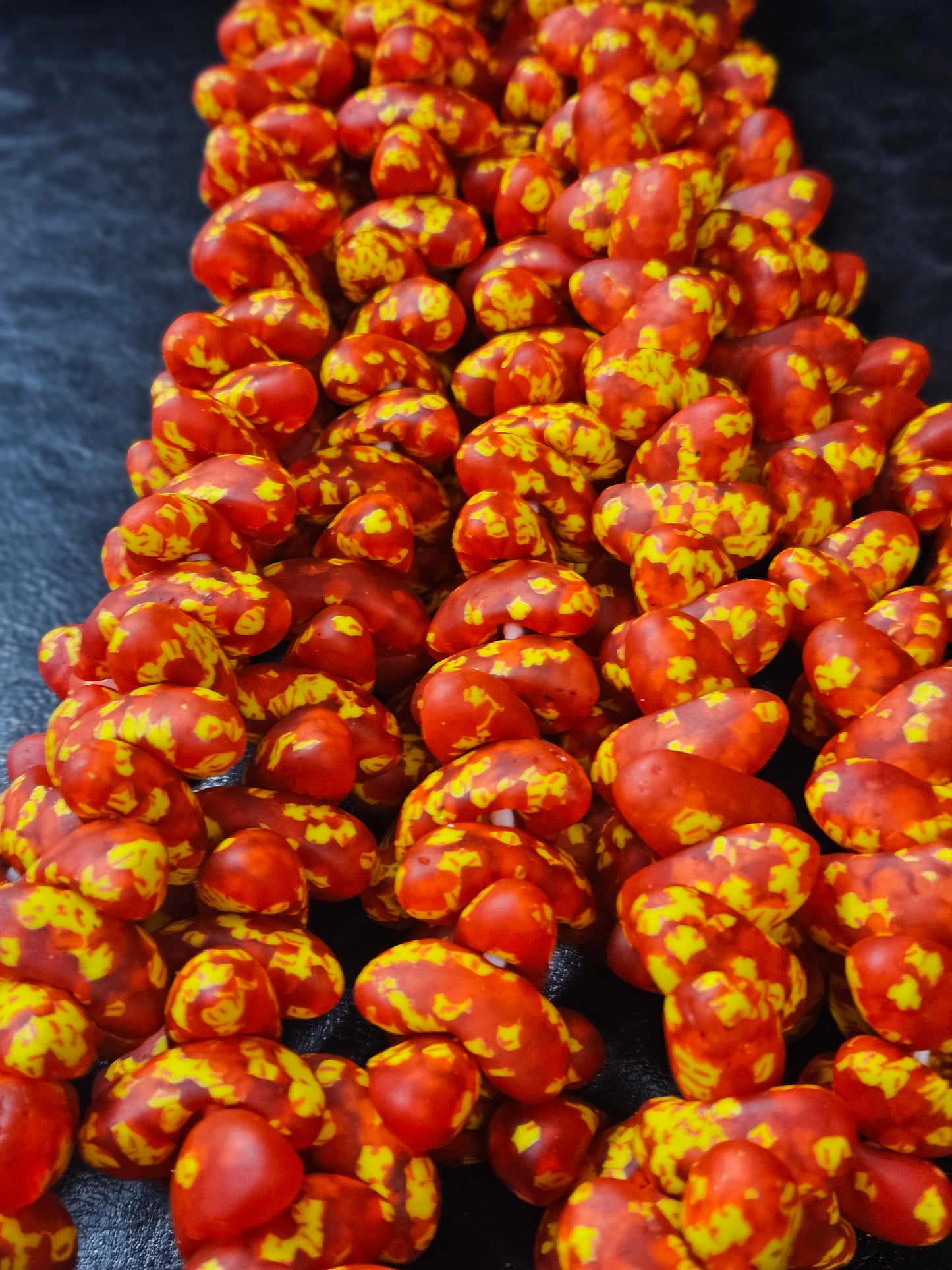 XLarge Canoe-Shaped African Recycled Glass Beads – #4810