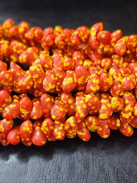XLarge Canoe-Shaped African Recycled Glass Beads – #4810