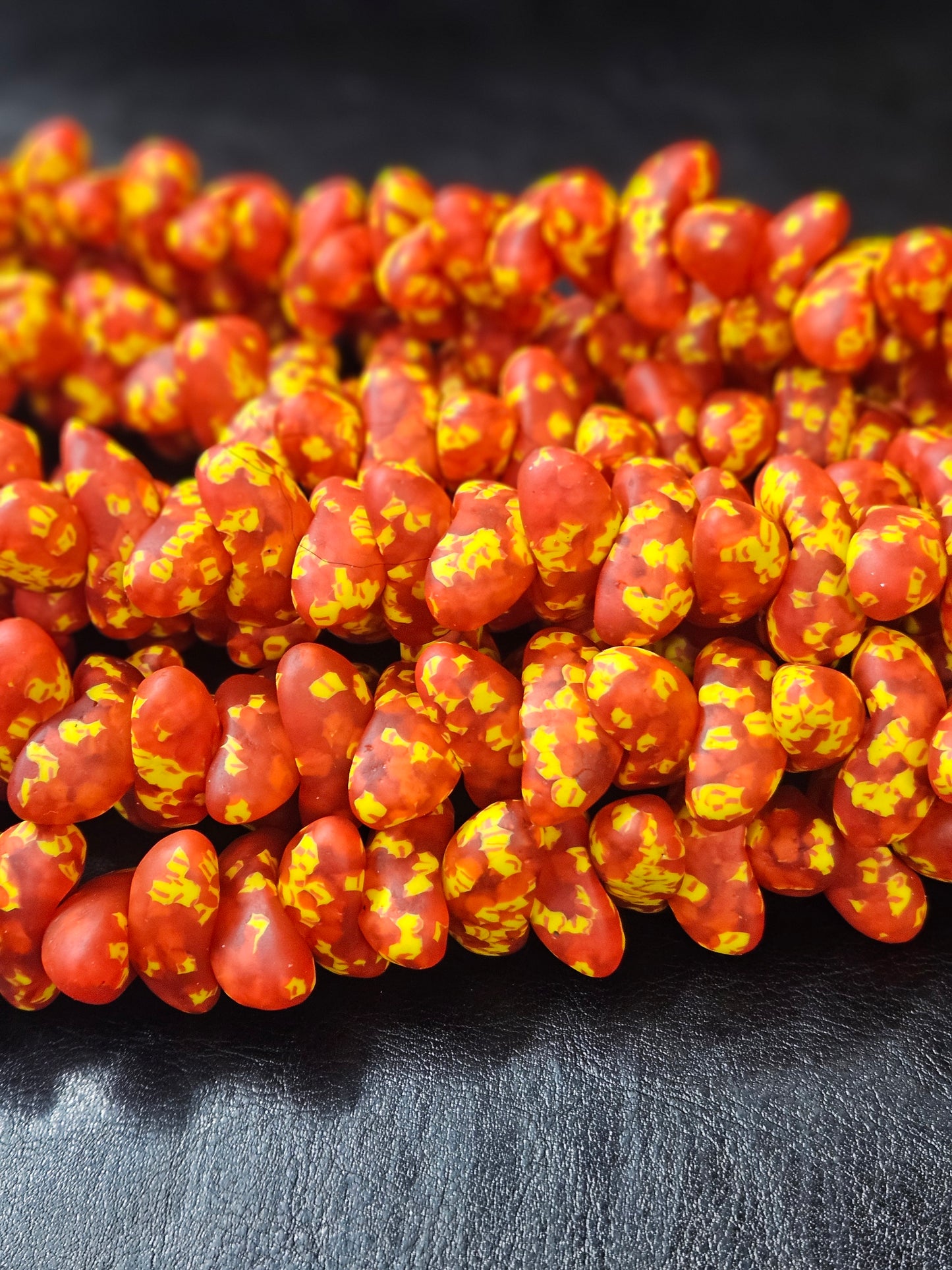 XLarge Canoe-Shaped African Recycled Glass Beads – #4810