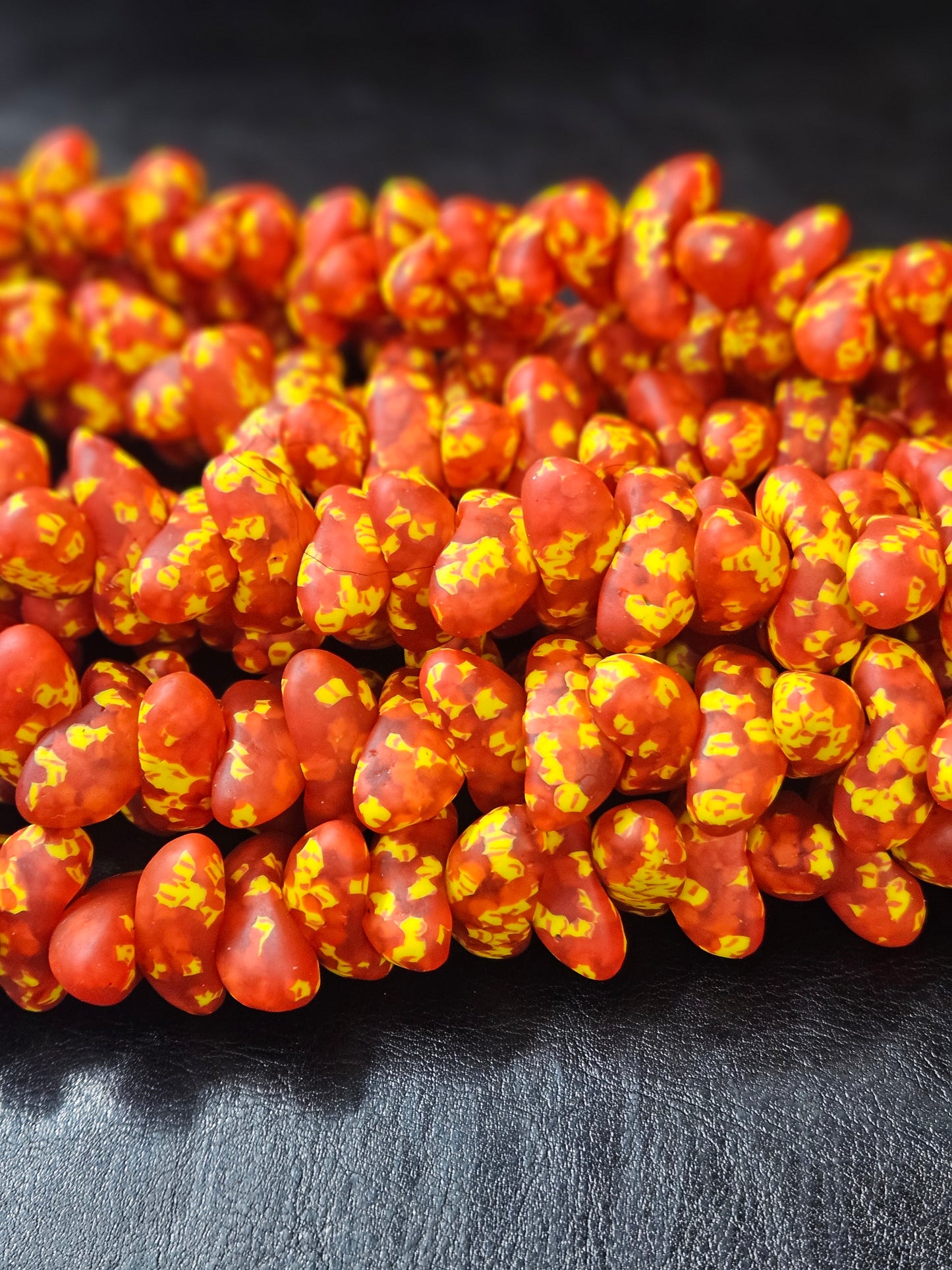 XLarge Canoe-Shaped African Recycled Glass Beads – #4810