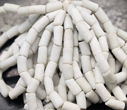 African Recycled Glass Beads - Tube Beads #1401