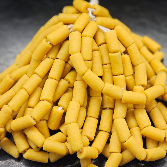 African Recycled Glass Beads - Tube Beads #1404