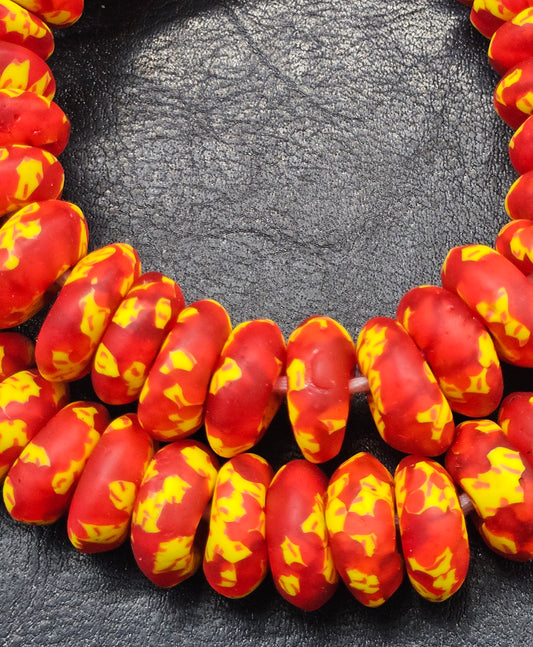 XLarge Refractured African Recycled Glass Spacer Beads – #3817