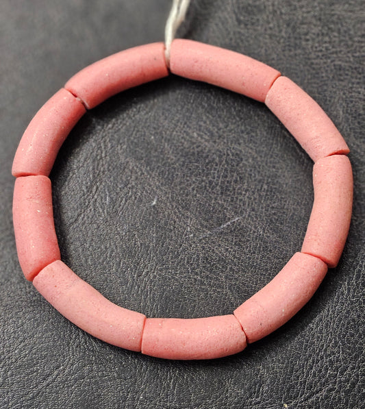 Handcrafted Ghana Recycled Glass Beads - Long Tube Beads #1712