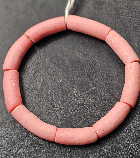 Handcrafted Ghana Recycled Glass Beads - Long Tube Beads #1712