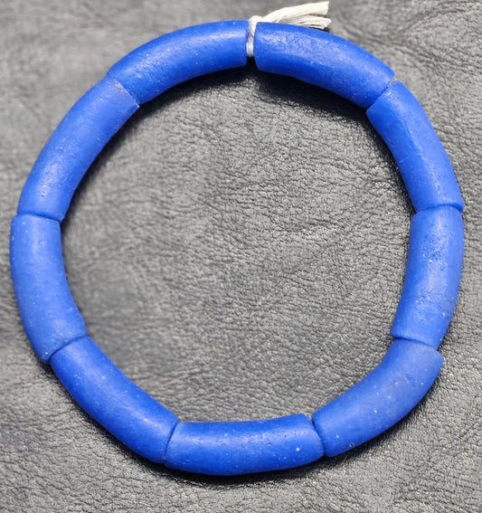 Handcrafted African Recycled Glass Beads - Long Tube Beads #1703