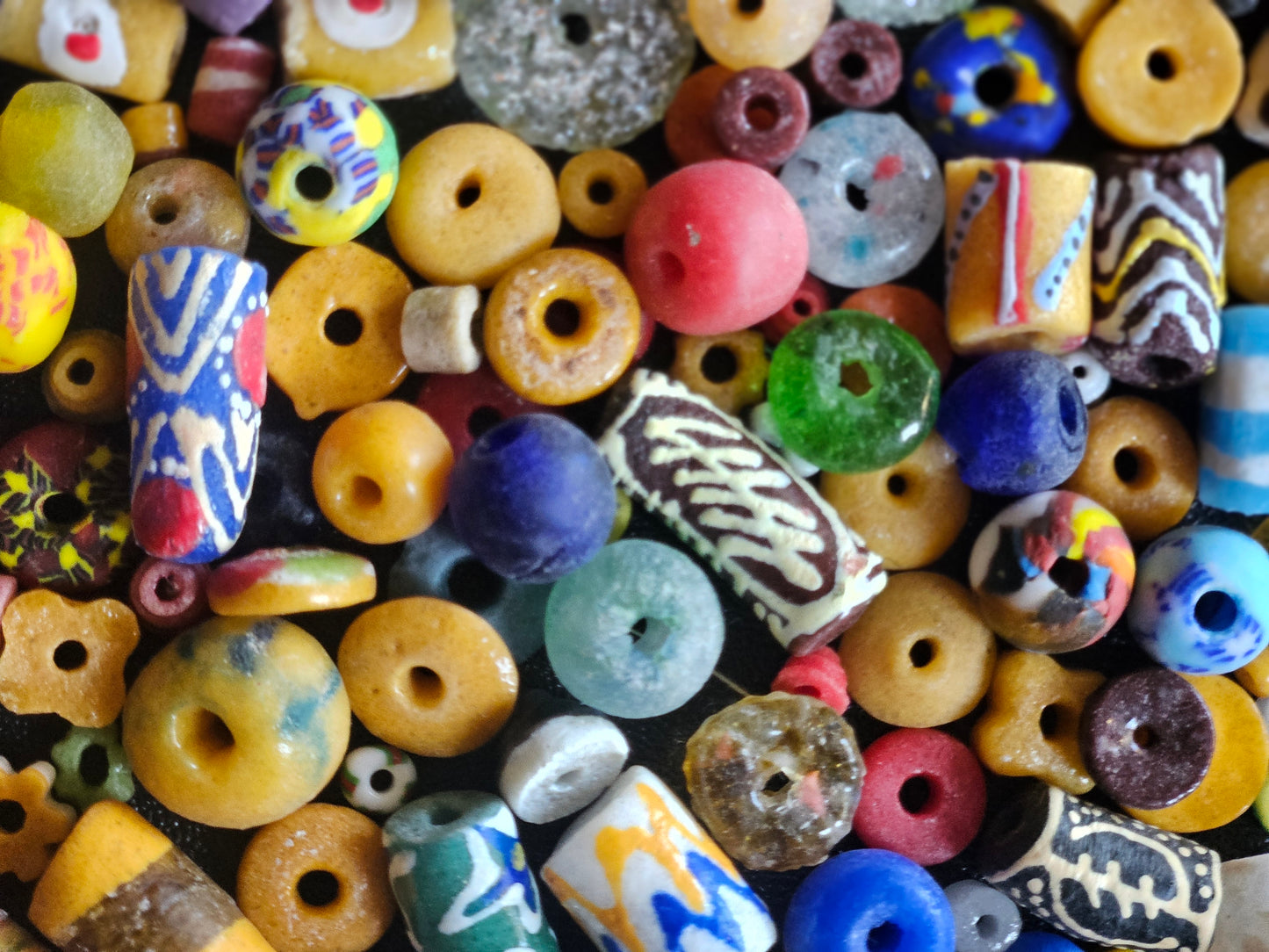 African Beads Soup Mix – One Cup (~160 Assorted Krobo Recycled Glass Beads)