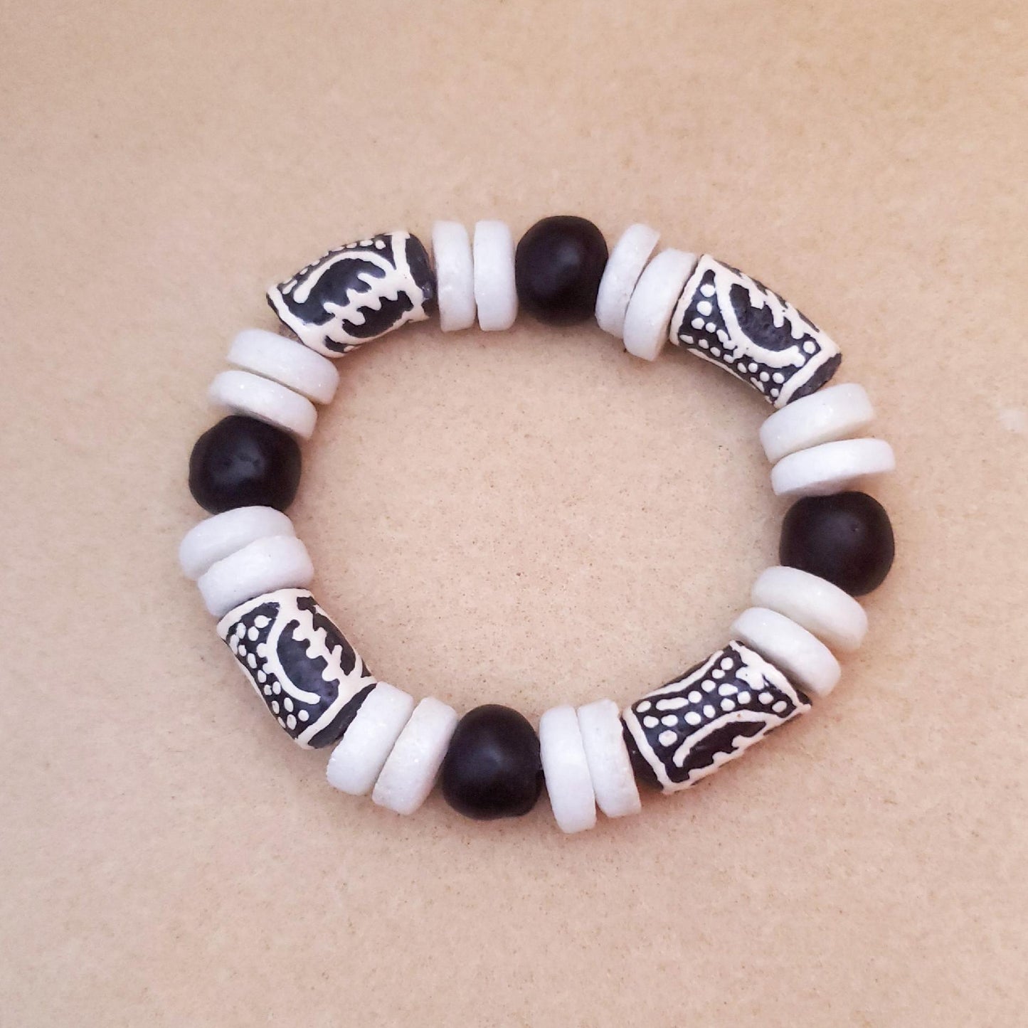 Black Gye Name Symbol Beaded Bracelet - Aadampo