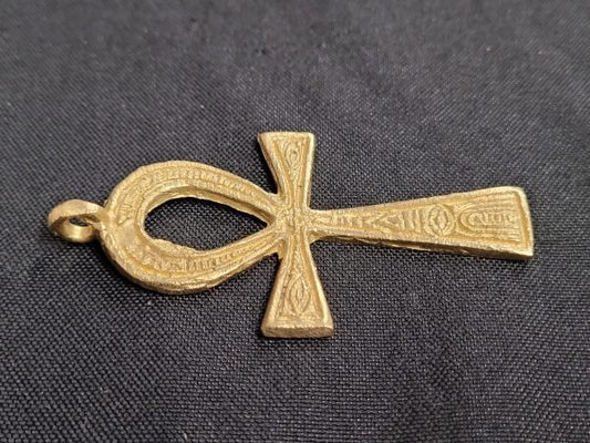 African brass pendants, large brass Ankh pendant - Aadampo