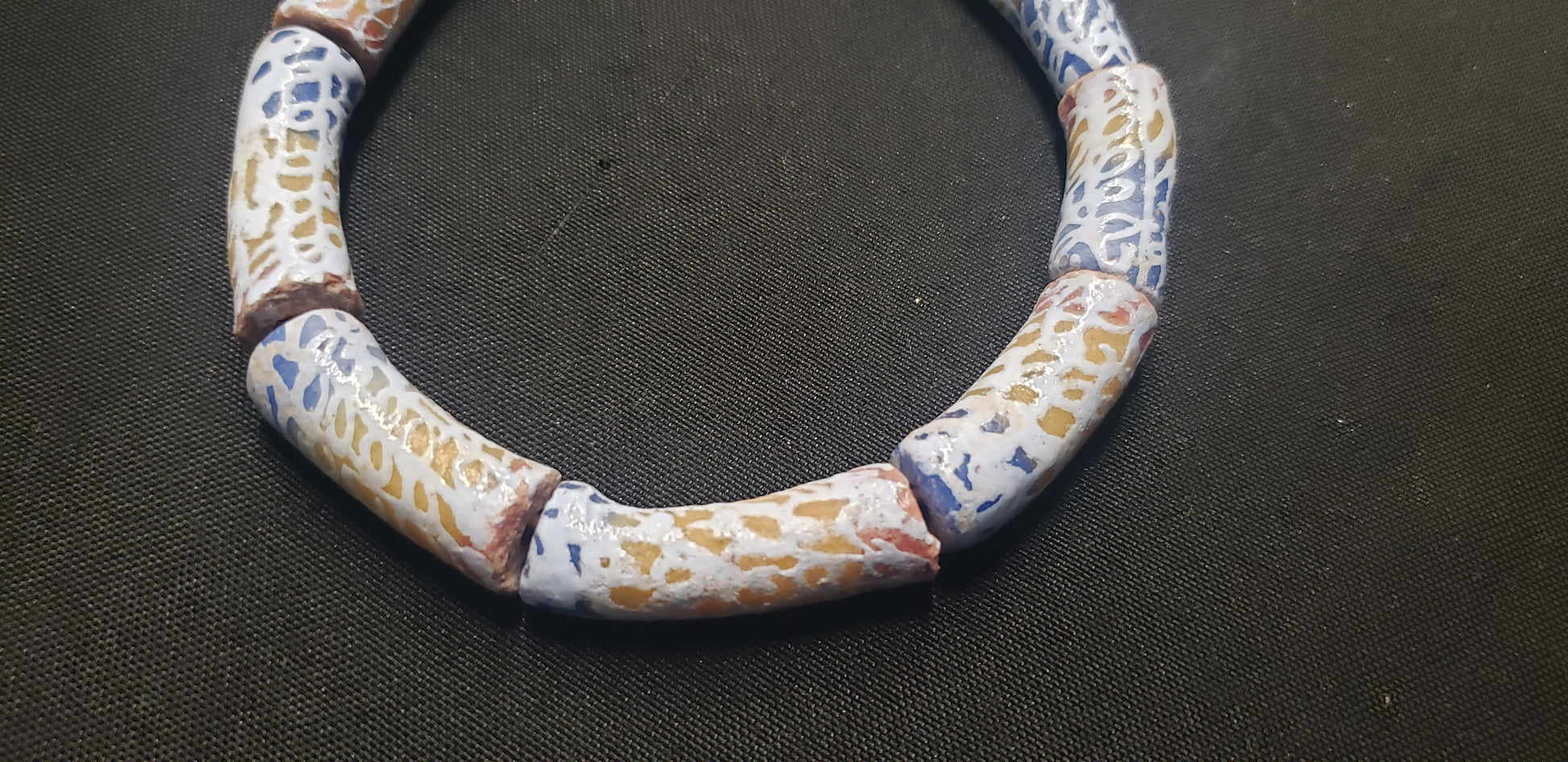 African beads,  chunky tube Ghana glass beads for handmade jewelry designs, AAB# 1446 - Aadampo