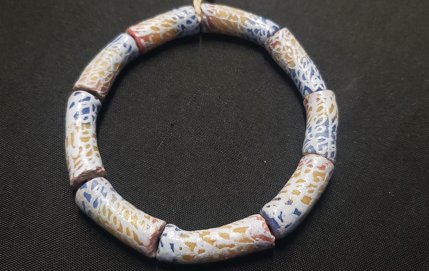 African beads,  chunky tube Ghana glass beads for handmade jewelry designs, AAB# 1446 - Aadampo