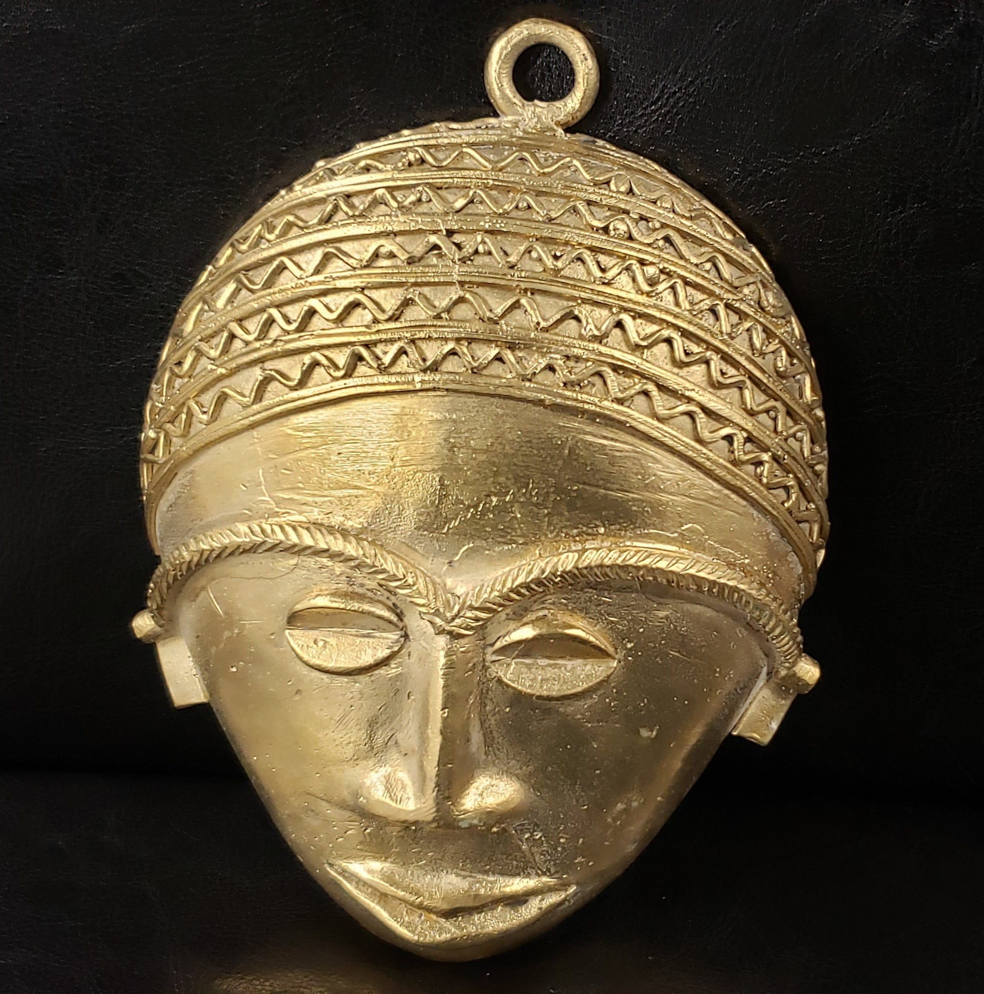 African tribal mask pendant, extra large decorative mask, 7.5 inches long, great for interior decor, AAB #5829 - Aadampo