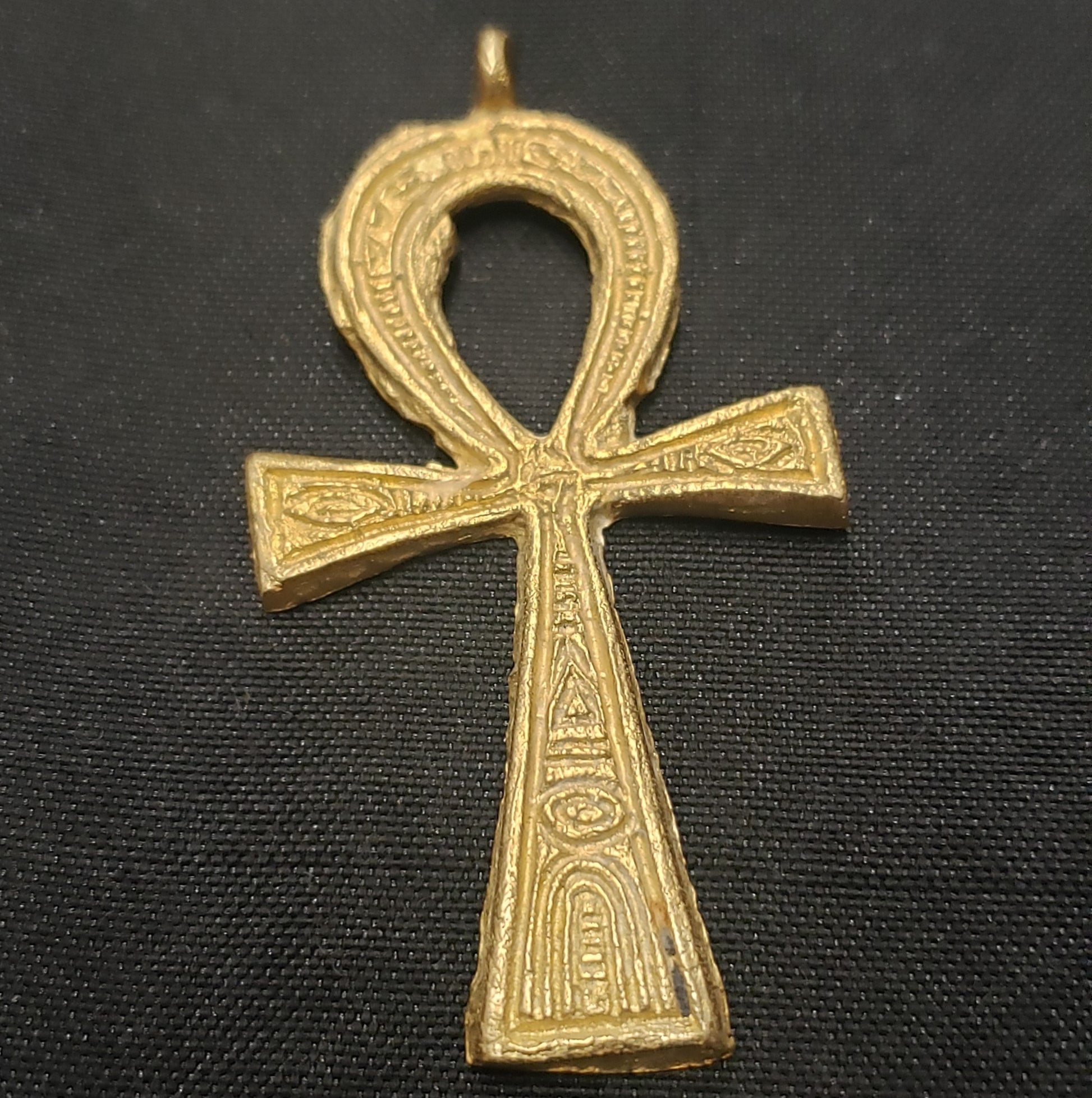 African brass pendants, large brass Ankh pendant - Aadampo