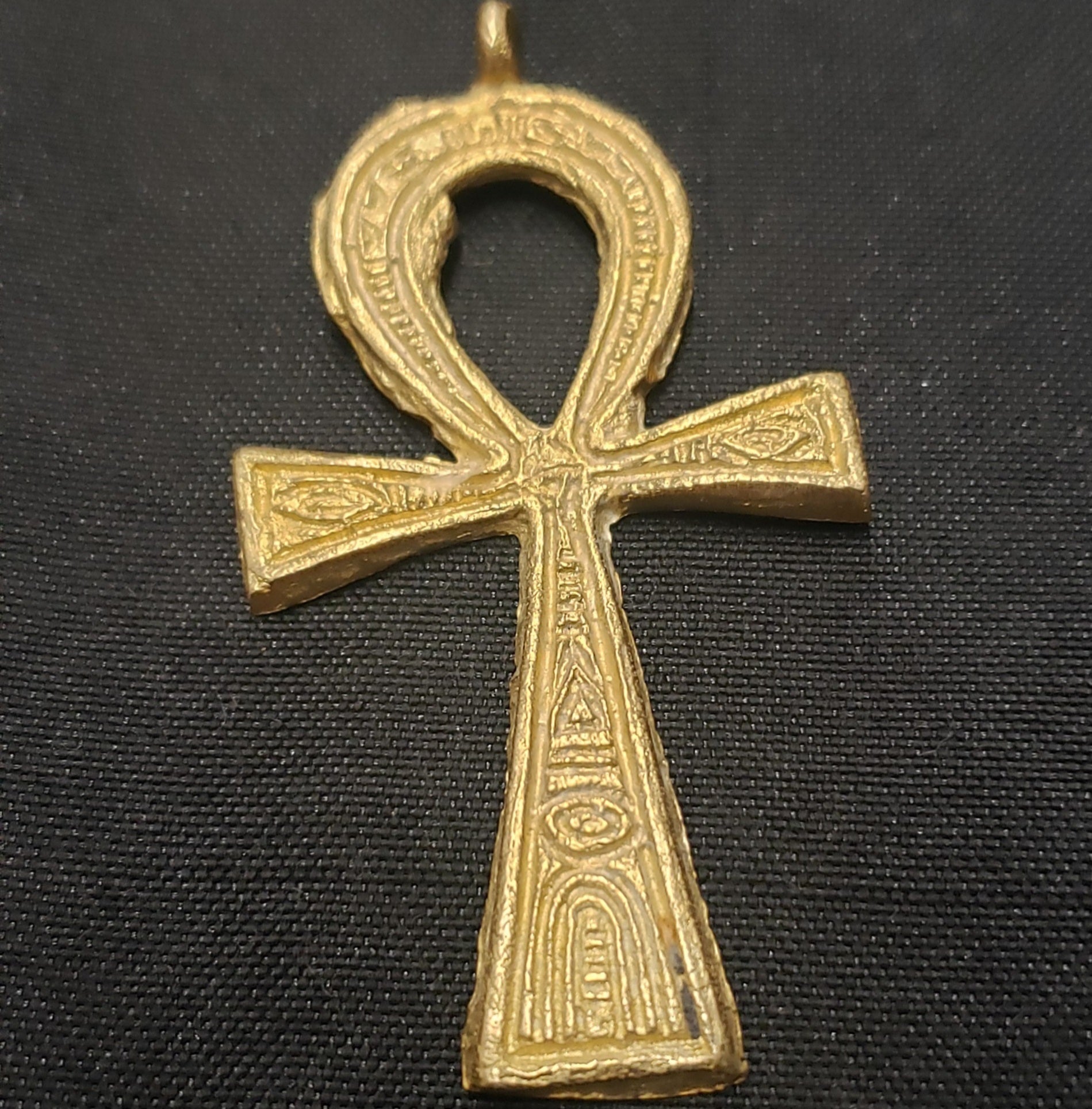 African brass pendants, large brass Ankh pendant - Aadampo