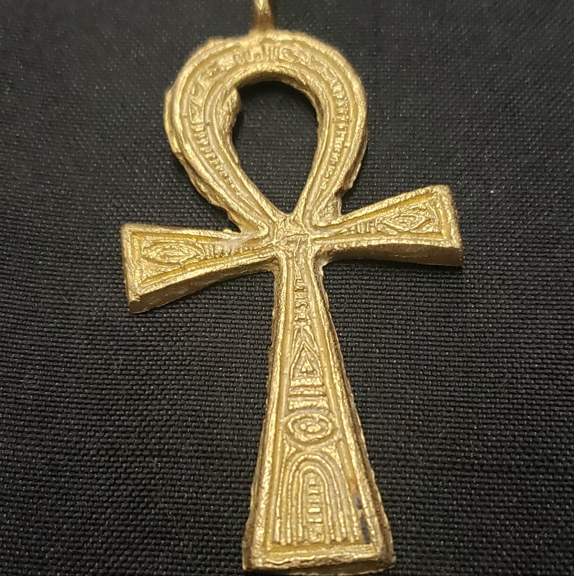 African brass pendants, large brass Ankh pendant - Aadampo