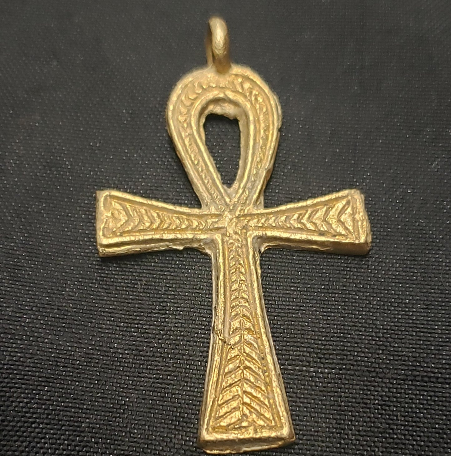 African brass pendants, large brass Ankh pendant - Aadampo