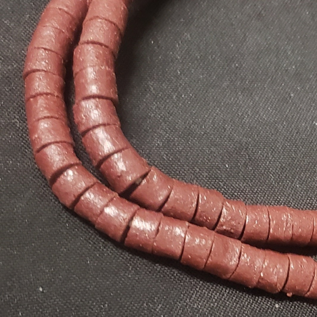 African glass beads, small tube beads for jewelry making. - Aadampo