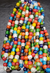 Mixed African Recycled Glass Beads - Round Krobo Beads