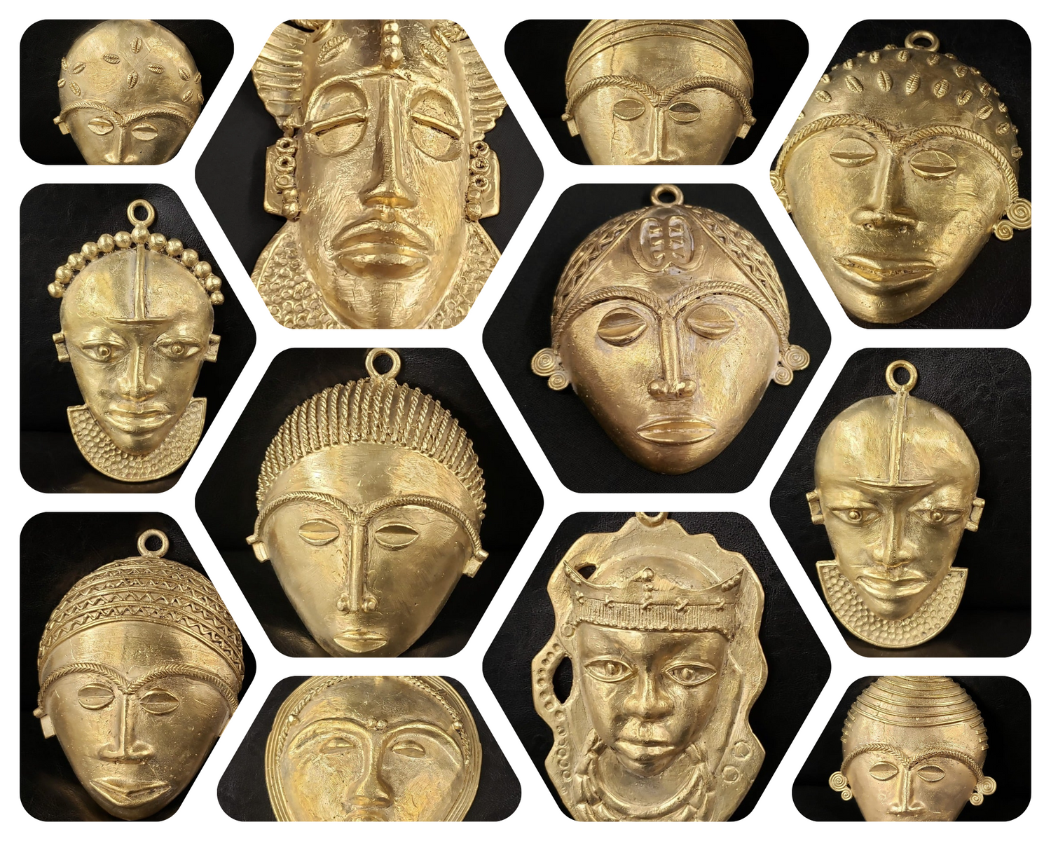 Decorative African Brass Tribal Mask