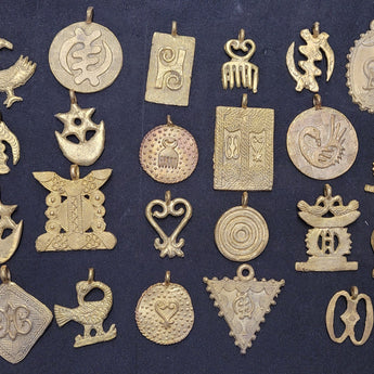 Adinkra Symbols African Brass Pendants/Charms