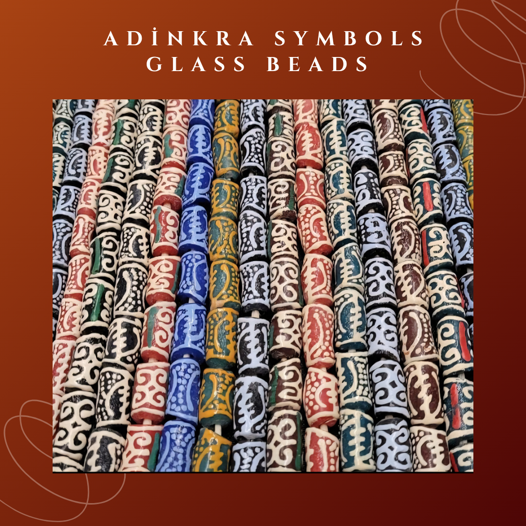 Adinkra Glass Beads