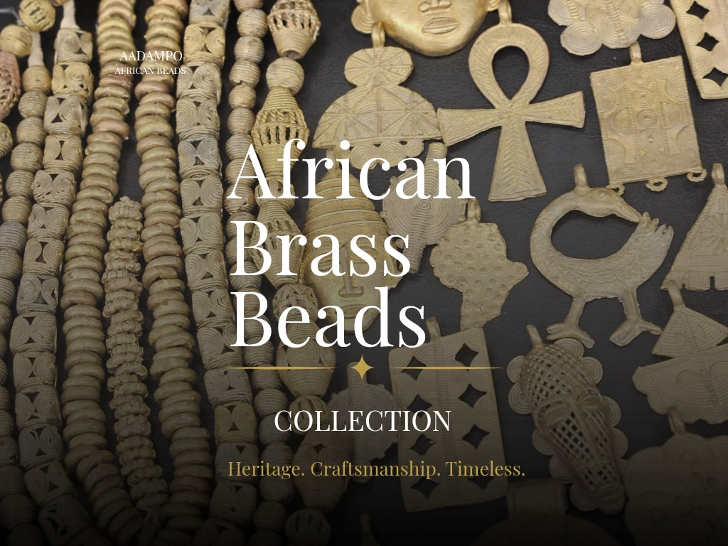 Collection banner for African brass beads and pendants.