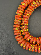 Designer Fused Krobo Rondelle Recycled Glass Beads | Authentic Ghana African Glass Beads | Jewelry Making Supplies