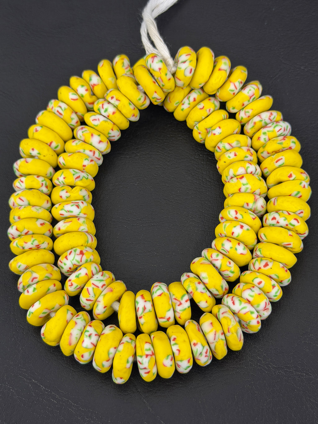 Sunlit Confetti Fused Krobo Rondelle Recycled Glass Beads | Handmade African Glass Beads | Aadampo African Beads