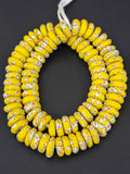 Sunlit Confetti Fused Krobo Rondelle Recycled Glass Beads | Handmade African Glass Beads | Aadampo African Beads