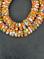 Festival Mosaic Fused Krobo Rondelle Beads | Handmade Recycled Glass Beads from Ghana | 95–99 Beads