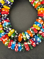 Authentic Multicolor Fused Krobo Rondelle Glass Beads | Handcrafted Ghana Designer Collection