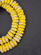 Sunlit Confetti Fused Krobo Rondelle Recycled Glass Beads | Handmade African Glass Beads | Aadampo African Beads