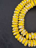 Sunlit Confetti Fused Krobo Rondelle Recycled Glass Beads | Handmade African Glass Beads | Aadampo African Beads