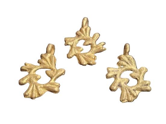 African brass pendant, 3 Adinkra symbol pendants