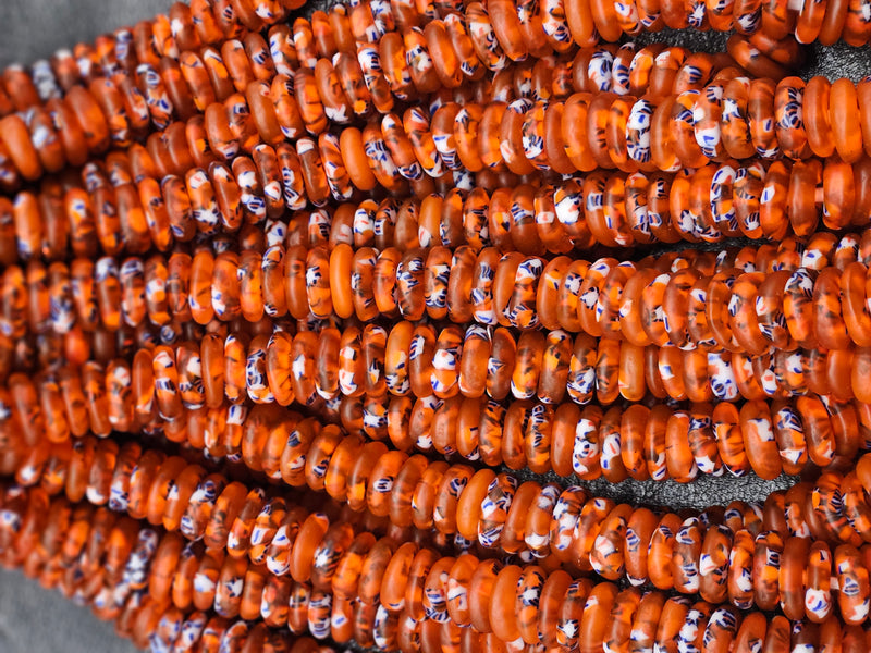 African beads, glass  Krobo recycled glass beads for Fall jewelry and other arts and crafts projects.