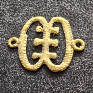 Adorn Yourself with Ese Ne Tekrema Adinkra African Brass Pendant/Link - Aadampo