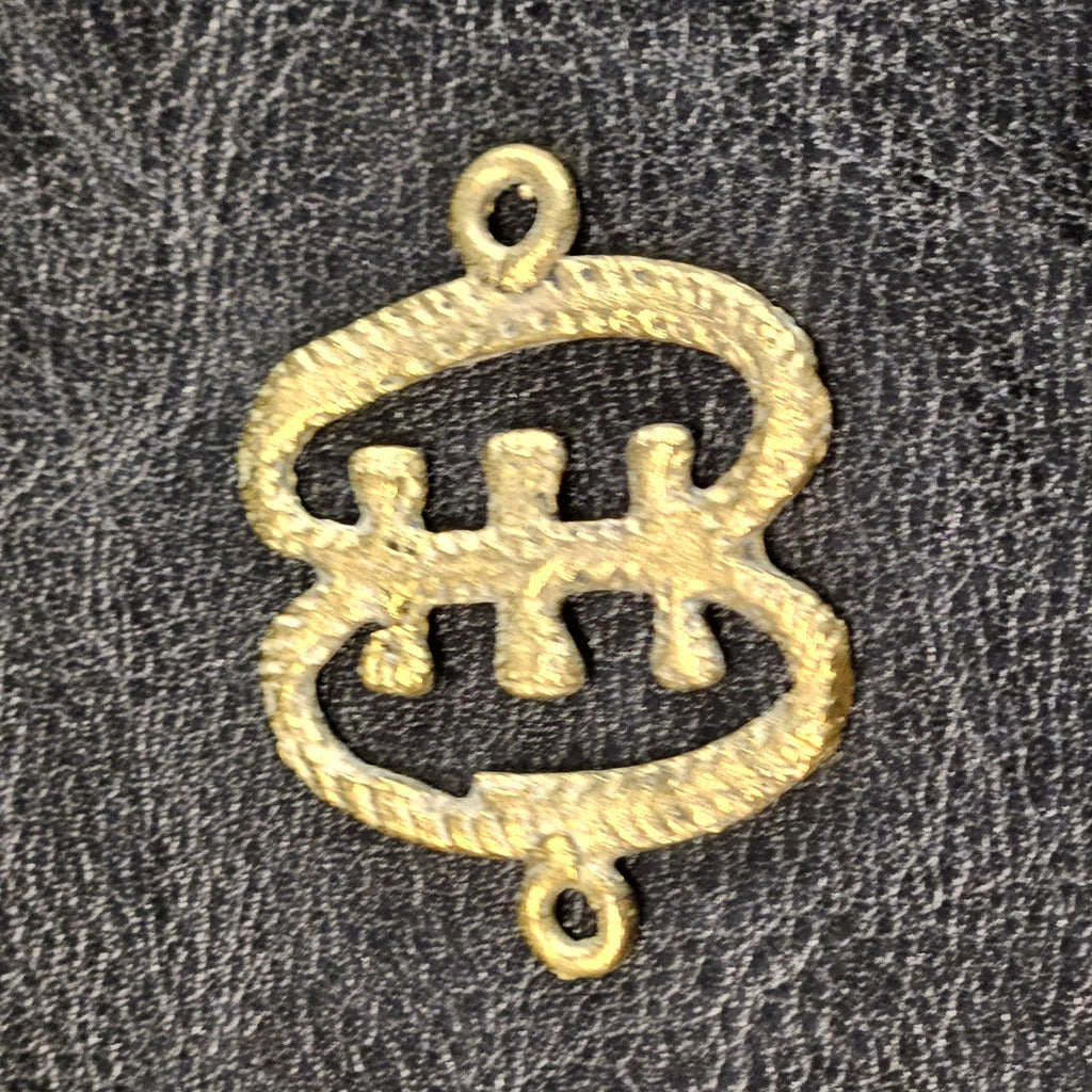Adorn Yourself with Ese Ne Tekrema Adinkra African Brass Pendant/Link - Aadampo