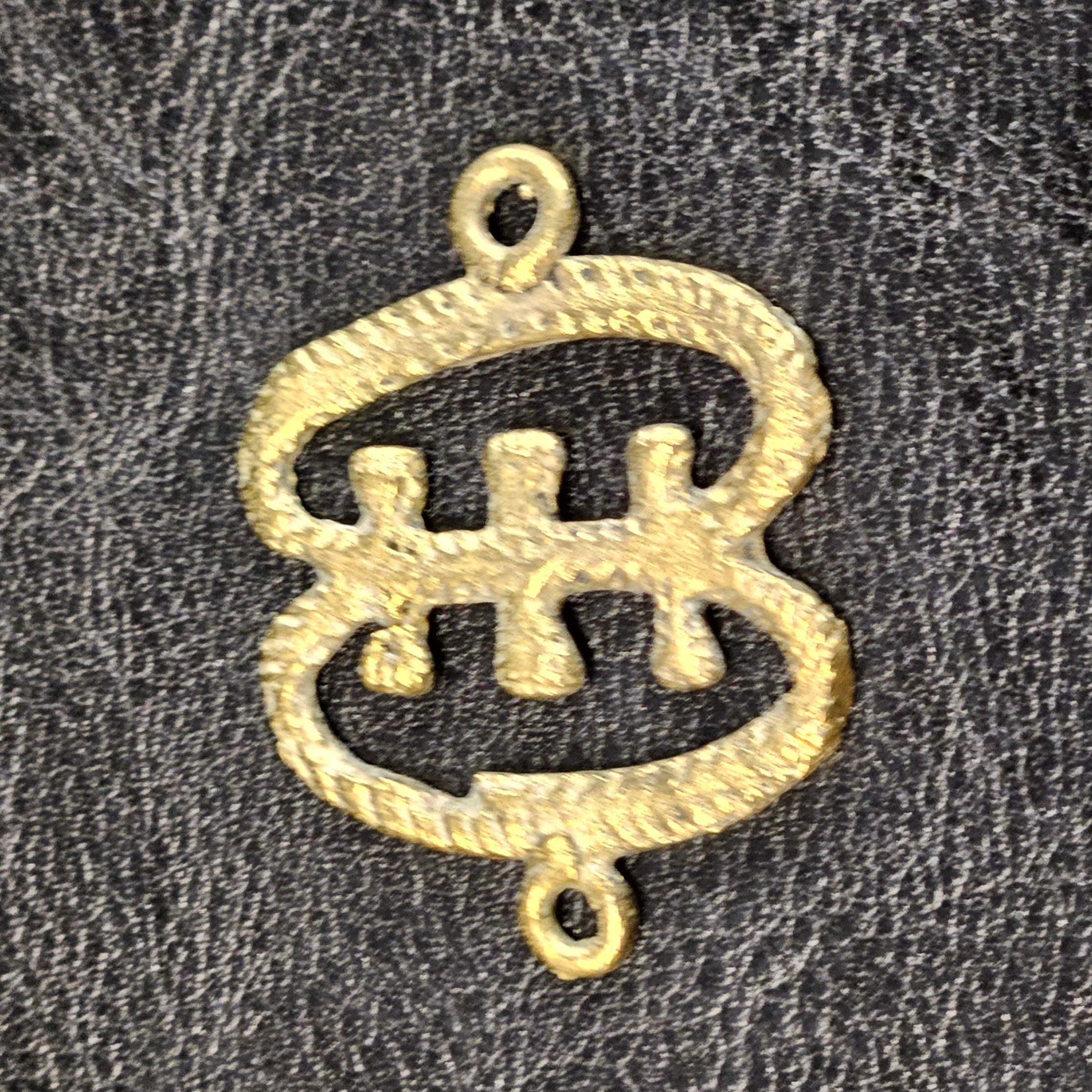 Adorn Yourself with Ese Ne Tekrema Adinkra African Brass Pendant/Link - Aadampo