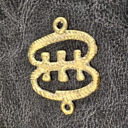 Adorn Yourself with Ese Ne Tekrema Adinkra African Brass Pendant/Link - Aadampo