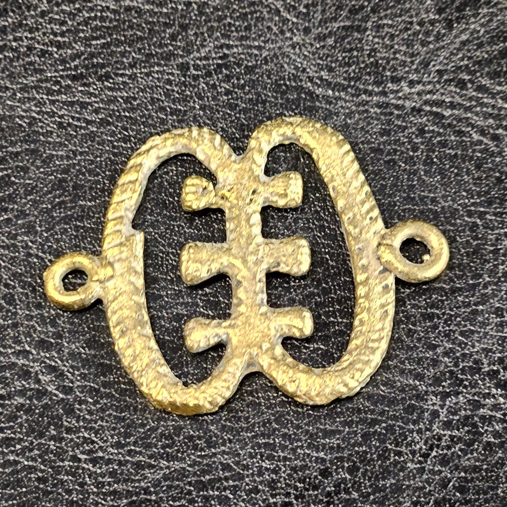 Adorn Yourself with Ese Ne Tekrema Adinkra African Brass Pendant/Link - Aadampo