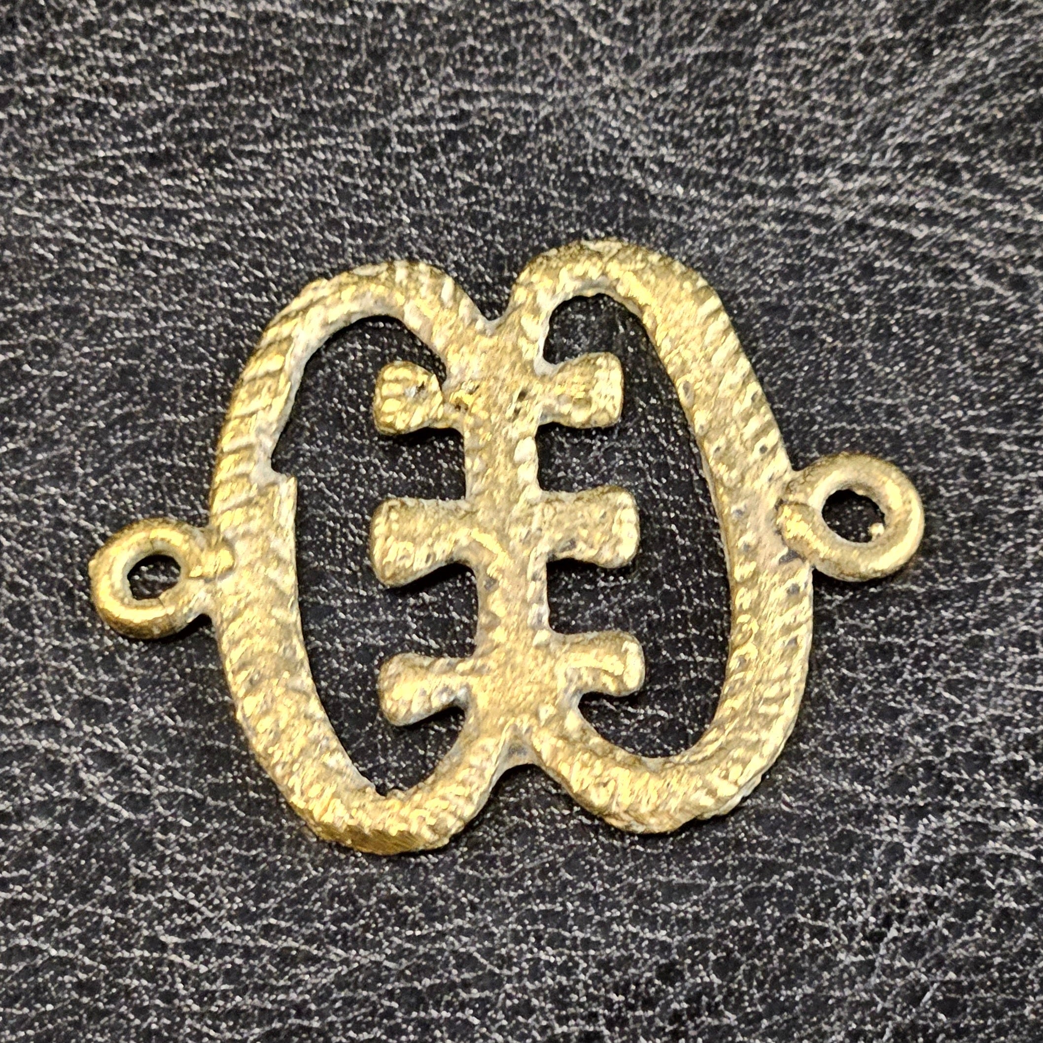 Adorn Yourself with Ese Ne Tekrema Adinkra African Brass Pendant/Link - Aadampo