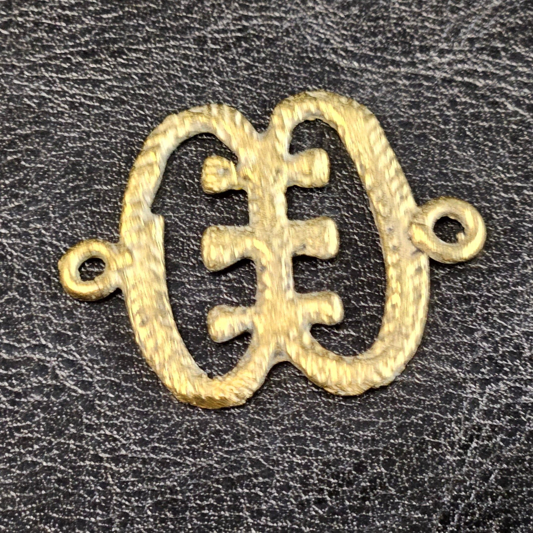 Adorn Yourself with Ese Ne Tekrema Adinkra African Brass Pendant/Link - Aadampo