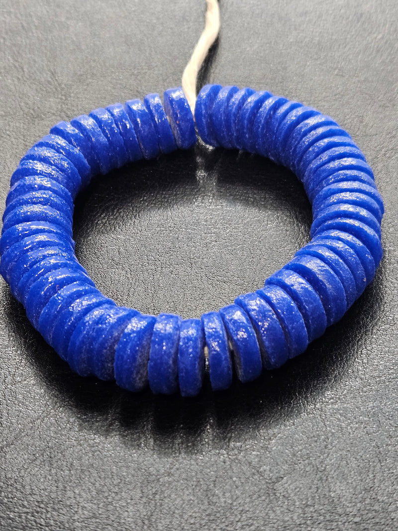 Crafting with Culture: 17mm Blue African Glass Spacer Beads