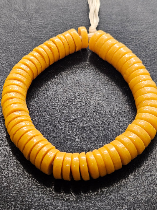 Jewelry Makers' Delight: Handcrafted 14mm Krobo Glass Spacer Beads - Aadampo